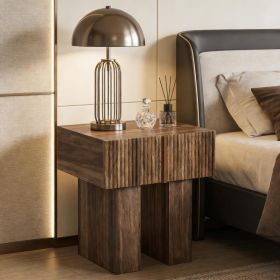Bedside Table,Storage Nightstand (Option: Rustic Brown)