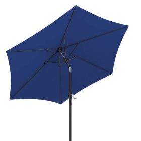 7.5FT Round Outdoor Patio Umbrella With Tilt Adjustment, Crank Lift System, 6 Iron Ribs & Iron Pole, Waterproof UV Protected Polyester Canopy, Na (Option: Defaulttitle)