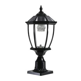 20 H Black Solar Powered LED Outdoor Lantern, Vintage Garden Light With Elegant Glass Design For Pathways, Yards, And Patios 1-Pack (Option: Default)