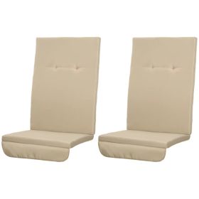 84A-052 Series Outdoor Porch Swing Cushions With Seat & Tufted Back, Backrest Ties, Set Of 2 Replacement Cushions For Patio Furniture, Beige (Option: Beige)