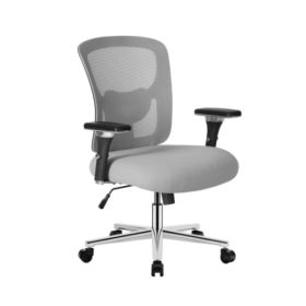 A Large-sized High-back Office Chair With Waist Support, Equipped With 4D Lifting Armrests And A Spacious And Comfortable Seat (Option: Grey)