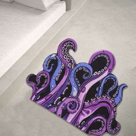 Green And Purple Cthulhu Rugs Water Absorbent Bath Mat Octopus Anime Rug Graphic Gothic Bathroom Rugs Fantasy Decorate, Non Slip Backing, Unique (Option: Zyfeetpurple)