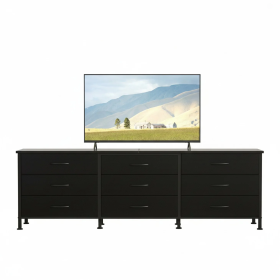 The TV Stand Is Used For Living Room Furniture And Has 9 Fabric Drawers (Option: Black)