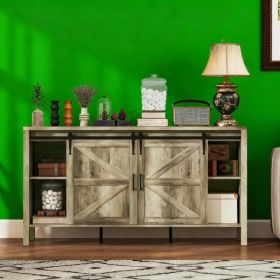 59inch Sideboard With Thick Top Buffet Cabinet (Option: Gray)