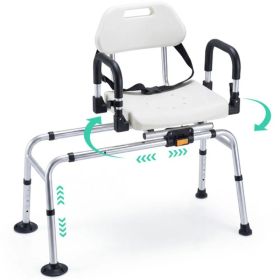 Sliding Shower Chair , 4-Position Swivel Seat & Left-Right Slide, 300LBS Capacity (Option: Defaulttitle)