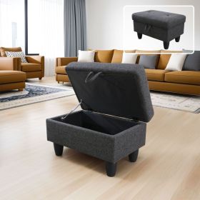 Pickup Only---Black Grey Linen Living Room Sofa Set (Option: O)