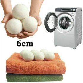 Eco-Friendly Wool Dryer Balls 6 Pack - Reusable Natural Laundry Balls With Carry Bag, Speed Up Drying & Remove Static (Option: 6Pack Set)