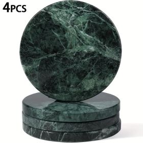 Set Of 4 Marble-Pattern Coasters  Heat-Resistant, Round Table Protection Pads Elegant Decor For Coffee Tables, Homes, And Bars Perfect Holiday Gi (Option: 4pcs Marble Coaster)