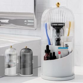 Toothbrush Holder With Sliding Cover, Suitable For Bathroom Counter Storage, Toothbrush And Toothpaste Holder, Suitable For Bathroom Dressing Tab (Option: White)