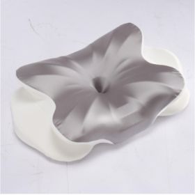 Contour Memory Foam Pillow, Cervical Support Pillow, Detachable Breathable Cover (Option: White  Gray)