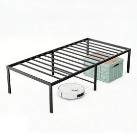 Sturdy And Durable Metal Base Frame, Noiseless Sturdy Steel Crossbars, Under-bed Storage Space, No Need For Box Springs (Option: Twin)