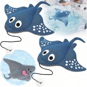Stingray Turtle Design Floating Scum Cleaner, 3D Honeycomb Mesh Washable Reusable Sponge For Hot Tub Spa Pool Bathtub, Effectively Absorbs Oils S (Option: 2 PCS-MOGUIYU006)