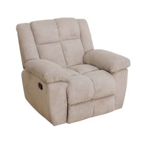 Pickup Only---Off-White Stripe Fabric Living Room Intelligent Recliner 3-Piece Sofa Set (Option: C)