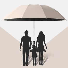 Double Umbrella, 12-rib Reinforced, Windproof And Waterproof, A Must-have Multi-functional Umbrella For Heavy Rain. (Option: Beige)