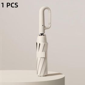 Fully Automatic Foldable Travel Umbrella  Lightweight, Windproof, Portable, Black Sun Rain Use, Auto Open Close (Option: White)