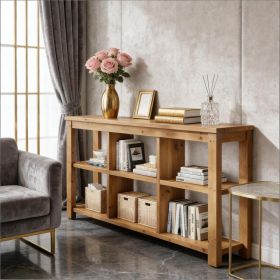 Modern Design Console Table,Sturdy Sofa Table (Option: Brown)