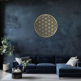 Zen Lotus Metal Wall Art Boho Chic Floral Hanging For Living Room Bedroom (Option: Wrought iron decoration)