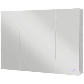 Bathroom Mirror Cabinet with Light, Bathroom Storage Cupboard with USB Charge, Adjustable Shelf, 35.5"W x 25.5"H, White (Option: High gloss-990x710x120 mm)
