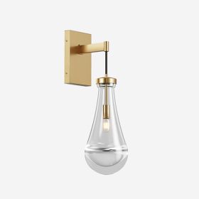 Wall Sconces Set Of Two, Brass Modern Raindrop Glass Sconces Wall Lighting, Gold Wall Light Fixtures Indoor Wall Light, Vanity Light Fixture Wall (Option: Default)