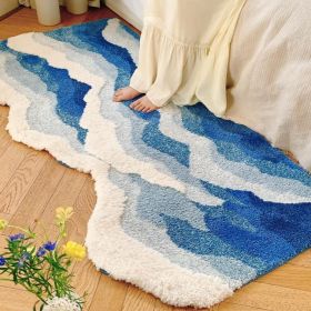 Area Rug Color Rug For Bedroom - Non Slip Bath Rug Absorbent Floor Mat For Bathroom - Cute Washable Small Shower Mat - Aesthetic Modern Home Deco (Option: HRBL50120T)