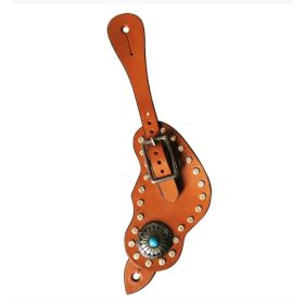 Spur Straps, Leather Horse Spur Strap, Vintage West Region Spur Straps, Black Rhinestone Spur Straps, Horse Riding Gear (Option: CB2452)