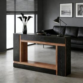Contemporary Style Console Table,Rectangular Hallway Table,Sofa Table (Option: Walnut black)