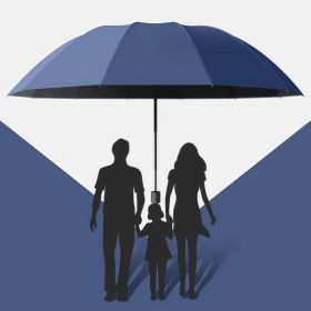Double Umbrella, 12-rib Reinforced, Windproof And Waterproof, A Must-have Multi-functional Umbrella For Heavy Rain. (Option: Dark blue)