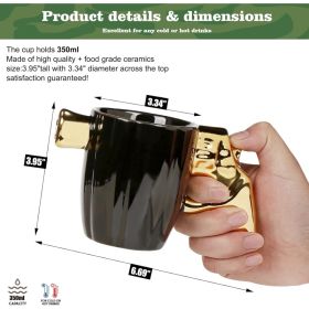 Fashion Ceramic Coffee Tea Cup, Special Cool Coffee Mug 3D Cool Pistol Design Durable Tea Cup Attractive Mugs Personalized Porcelain Gifts For Me (Option: CB2447)
