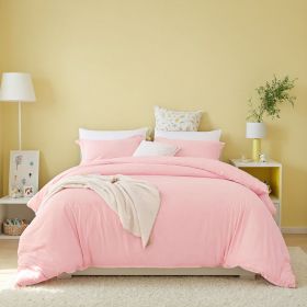 White & Pink Extra Large Duvet Cover Set Includes 1 Duvet Cover & 2 Pillowcases. Made Of Premium Breathable Microfiber With Hotel-grade Minimalis (Option: Pink-K)
